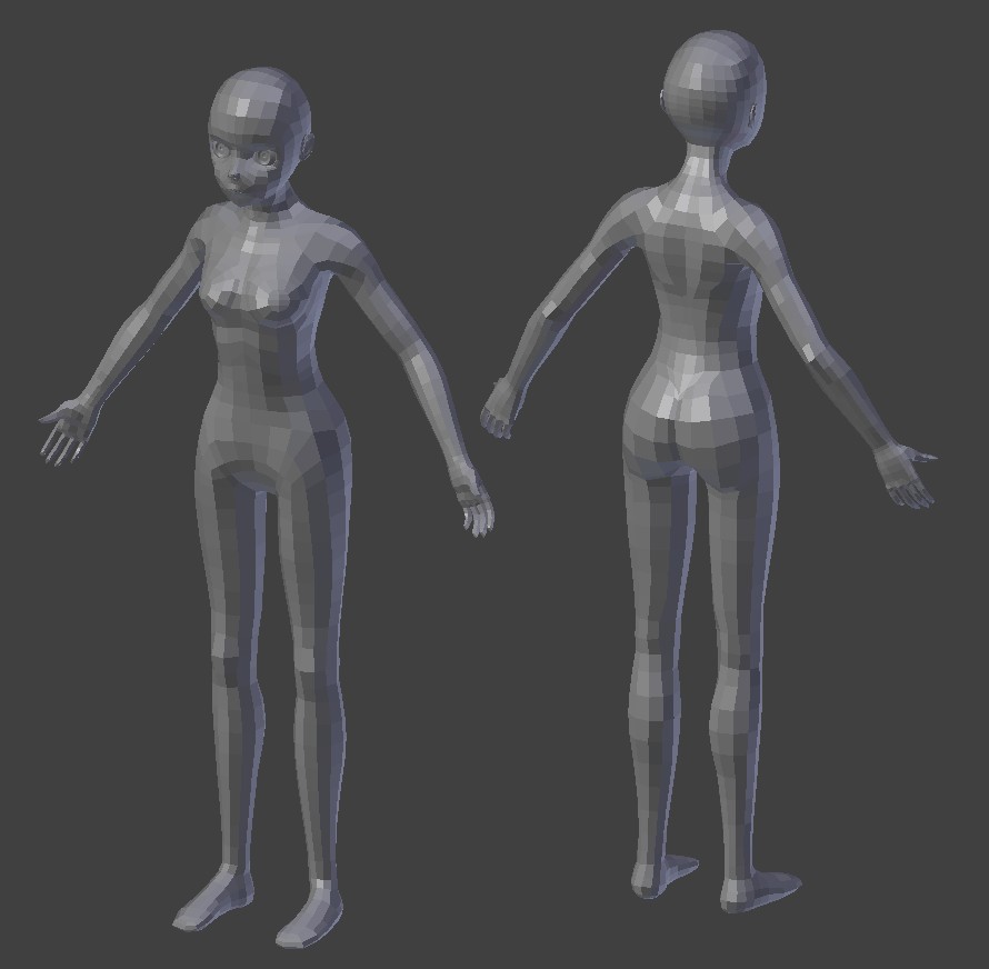 Female Anime Base Mesh  preview image 1